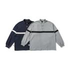 Contrast Striped Polo Sweatshirt