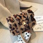 Leopard Print Fleece Shoulder Bag
