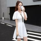 Flutter-sleeve A-line Dress