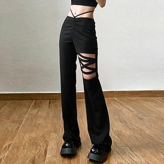 Low Rise Cutout Wide Leg Pants