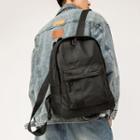 Nylon Plain Backpack Black - One Size