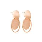 Simple And Fashion Plated Rose Gold Geometric Round 316l Stainless Steel Earrings Rose Gold - One Size