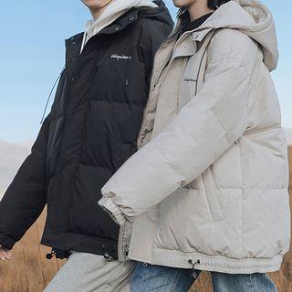 Couple Matching Long-sleeve Lettering Hooded Padded Jacket