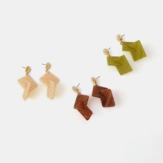 Resin Rectangle Drop Earring