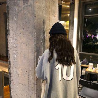 Lettering Loose-fit Sweatshirt Gray - One Size