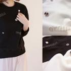 Round-neck Rhinestone-detail Top
