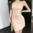 Side-slit Sleeveless Mini Sheath Dress