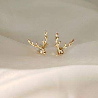 Deer Stud Earring 925 Sterling Silver - As Shown In Figure - One Size