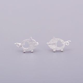 925 Sterling Silver Pig Stud Earrings