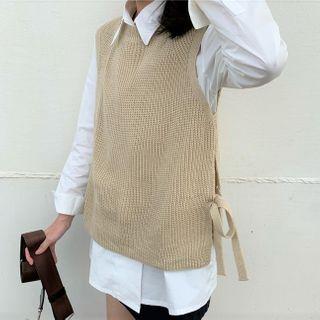 Sleeveless Side-tie Knit Top