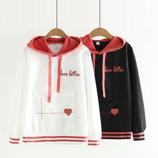 Heart Print Two-tone Hoodie