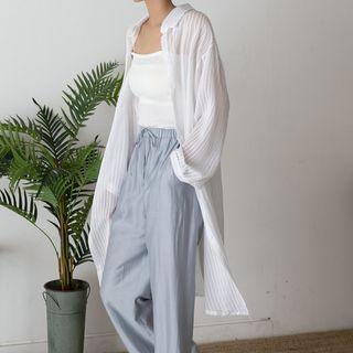 Sheer Long Stripe Shirt