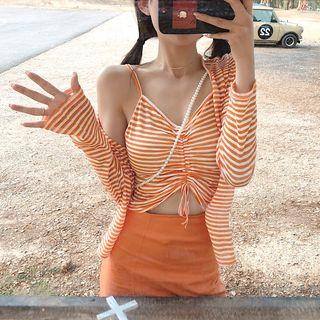 Striped Light Jacket / Camisole Top