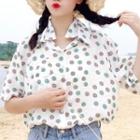 Short-sleeve Dotted Shirt As Shown In Figure - One Size