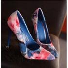 Pointed Floral Print Stiletto Pumps