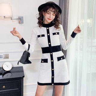 Two-tone Mini Knit Dress