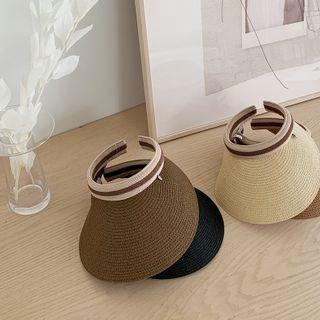 Striped Raffia Sun Cap