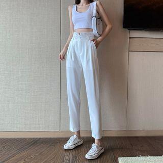 Lightweight High-waist Ankle Pants