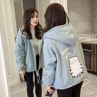 Cat Print Zip-up Hoodies