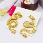 Asymmetrical Dragon Stud Earring 1 Pair - Gold - One Size