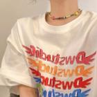 Smiley Bead Choker White & Orange & Blue & Green & Red & Yellow & Black & Pink - One Size