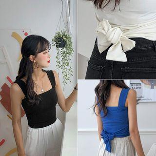 Tie-back Sleeveless Crop Top