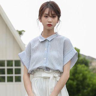 Short-sleeve Button-detail Blouse