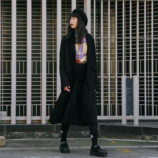 Pleated Panel Blazer Dress