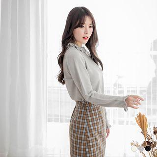 Frill Mock Neck Sweater