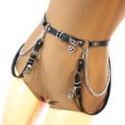 Chain Detail Faux Leather Belt