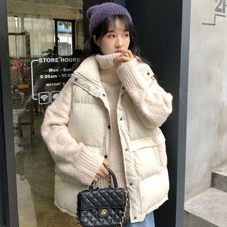 Turtle-neck Sweater / Button Padded Vest