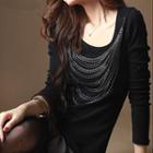 Rhinestone Long-sleeve T-shirt