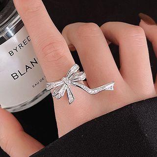 Bow Alloy Open Ring J237 - Silver - One Size