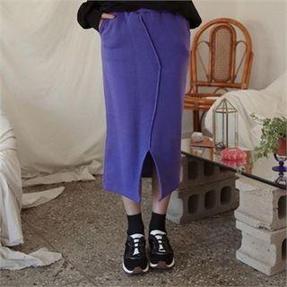 Band-waist Brushed Fleece Lined Skirt
