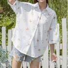 Bear Print Short-sleeve Shirt As Shown In Figure - One Size