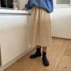 Corduroy Plain Midi Skirt