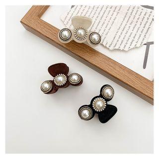 Velvet Faux Pearl Hair Claw