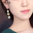 Gemstone Flower Drop Earring