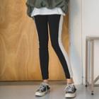Fuax-fur Lined Pipe-trim Leggings
