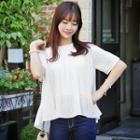 Round-neck Pleated Top