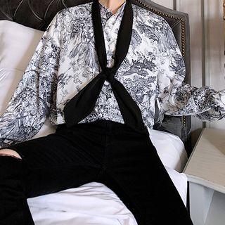 Tie Neck Loose-fit Shirt