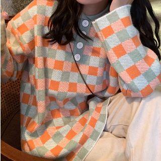 Plaid Polo Sweater
