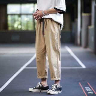 Cropped Lettering Loose Fit Pants