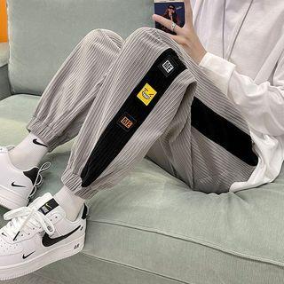 Embroidered Striped Harem Pants