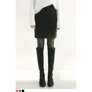 Brushed-fleece Lined Mini Skirt