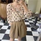 3/4-sleeve Dotted Blouse / Shorts