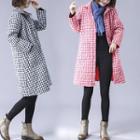 Check Quilted Button Coat