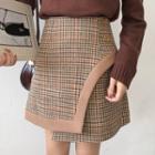Houndstooth Asymmetric A-line Skirt