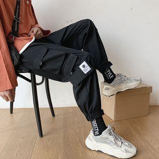Applique High-waist Cargo Pants