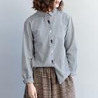 Rabbit Embroidered Gingham Shirt Plaid - Black - One Size